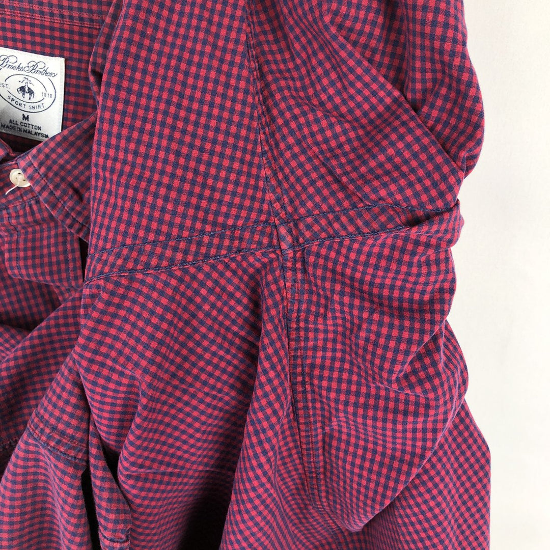 Brooks Brothers Est.1818 Sport Shirt, Long Sleeve Button-Down Check Shirt, Men's Size M (approx.) cotton red type Vintage Second Hand