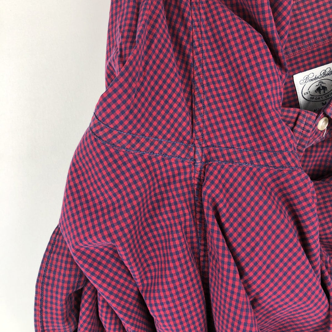 Brooks Brothers Est.1818 Sport Shirt, Long Sleeve Button-Down Check Shirt, Men's Size M (approx.) cotton red type Vintage Second Hand