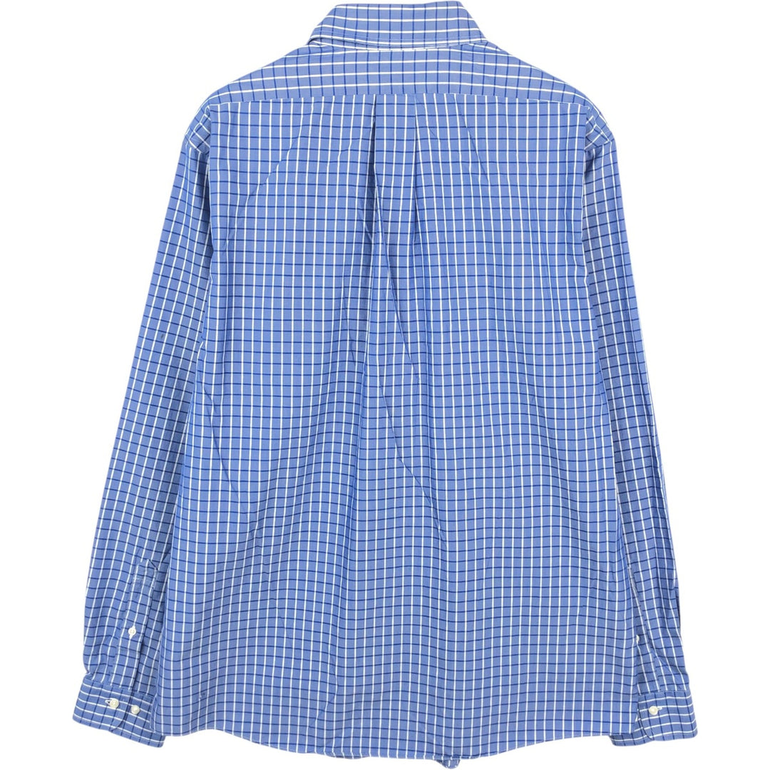 Brooks Brothers 1818 REGENT FIT Long-Sleeve Button-Down Check Shirt, Men's Size L (approx.) cotton Navy blue Vintage Second Hand