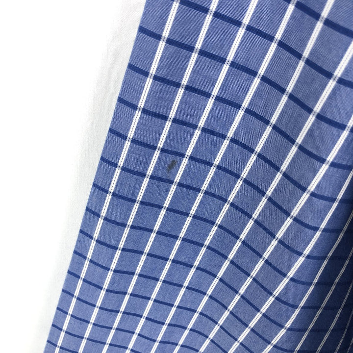 Brooks Brothers 1818 REGENT FIT Long-Sleeve Button-Down Check Shirt, Men's Size L (approx.) cotton Navy blue Vintage Second Hand
