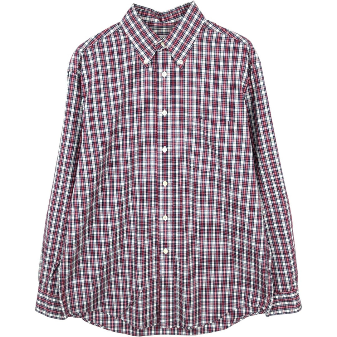 Brooks Brothers 346 Long Sleeve Button-Down Check Shirt, Men's Size Medium cotton red type Vintage Second Hand