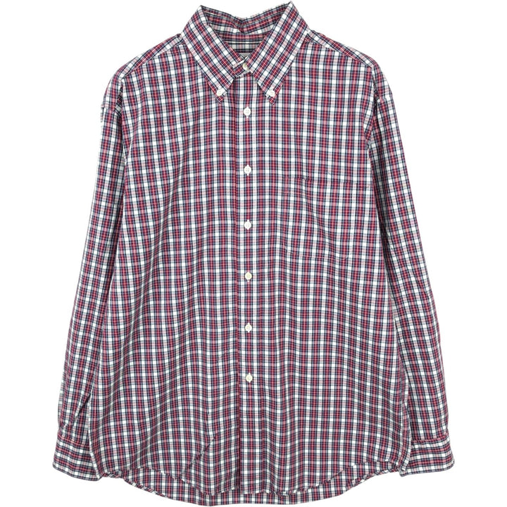 Brooks Brothers 346 Long Sleeve Button-Down Check Shirt, Men's Size Medium cotton red type Vintage Second Hand