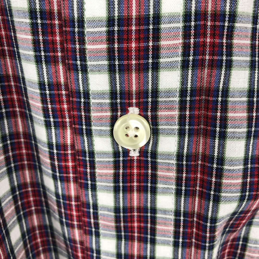 Brooks Brothers 346 Long Sleeve Button-Down Check Shirt, Men's Size Medium cotton red type Vintage Second Hand