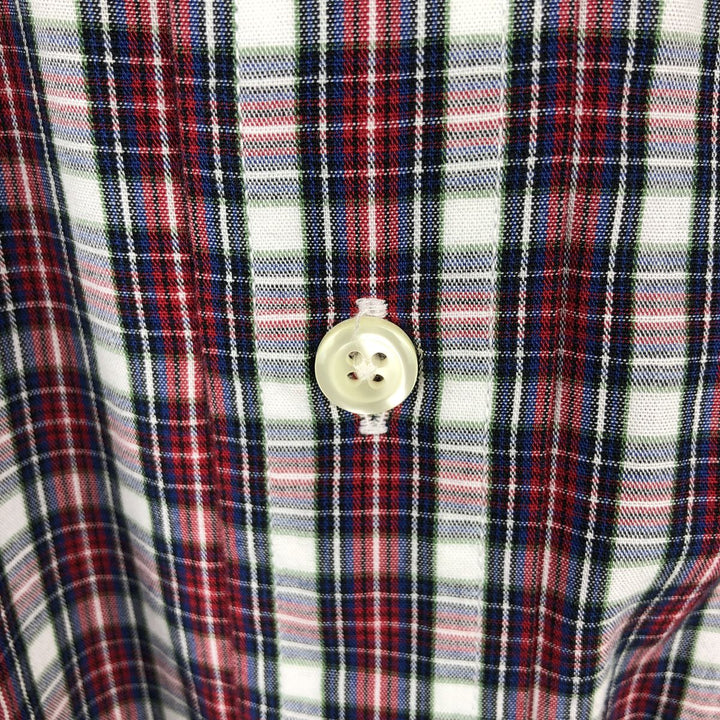 Brooks Brothers 346 Long Sleeve Button-Down Check Shirt, Men's Size Medium cotton red type Vintage Second Hand