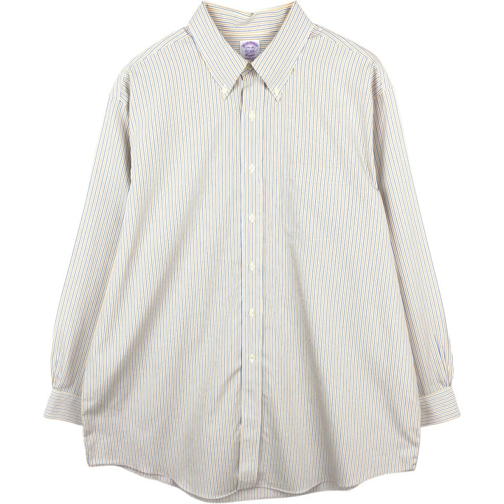 Brooks Brothers Est.1818 CLASSIC Long-Sleeve Button-Down Striped Shirt, Men's Size XL (approx.) Supima Cotton white type Vintage Second Hand