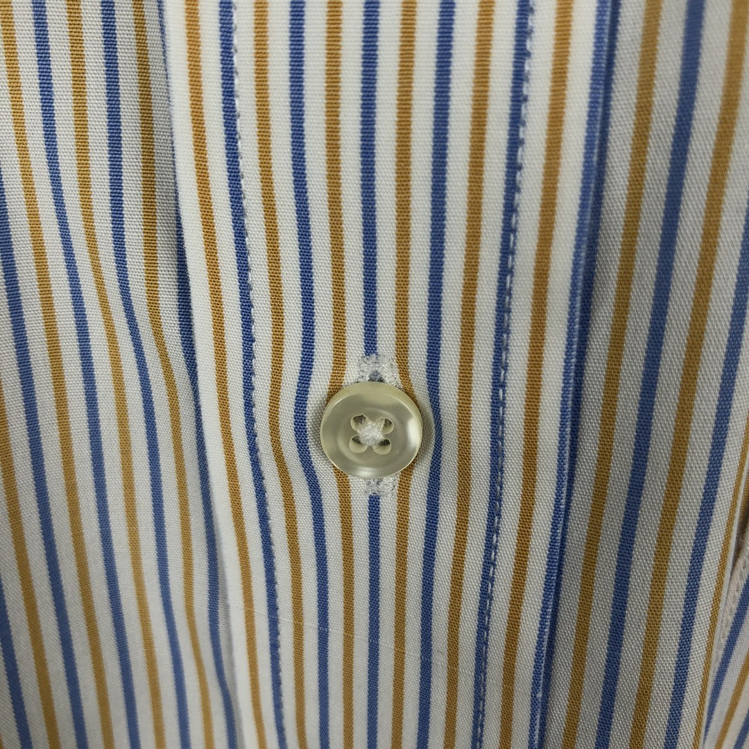 Brooks Brothers Est.1818 CLASSIC Long-Sleeve Button-Down Striped Shirt, Men's Size XL (approx.) Supima Cotton white type Vintage Second Hand