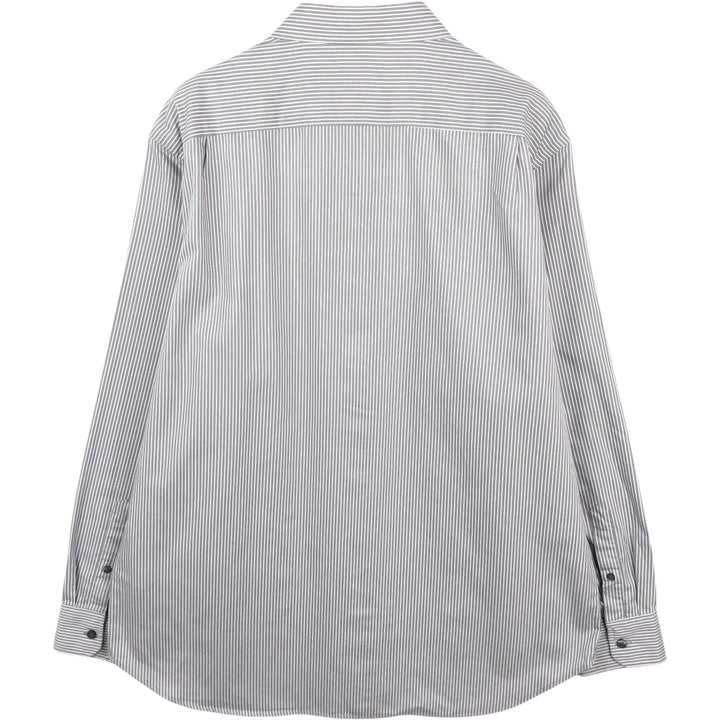 Banana Republic Long Sleeve Cotton Striped Shirt, Men's XL cotton gray type Vintage Second Hand