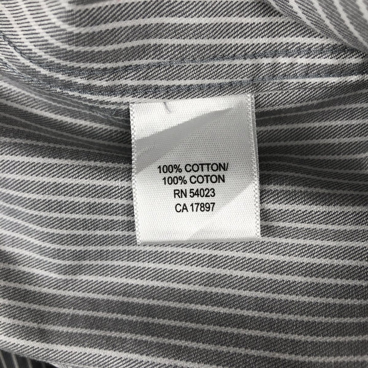Banana Republic Long Sleeve Cotton Striped Shirt, Men's XL cotton gray type Vintage Second Hand