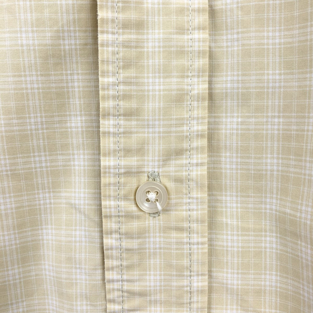 Banana Republic Long-Sleeve Button-Down Check Shirt, Men's Size L (approx.) cotton yellow type Vintage Second Hand