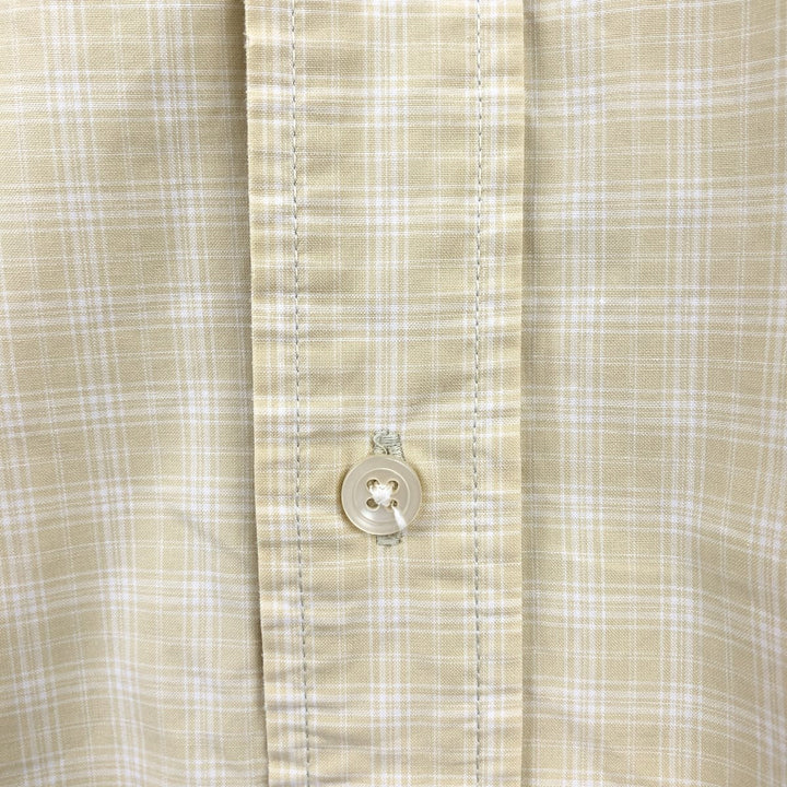 Banana Republic Long-Sleeve Button-Down Check Shirt, Men's Size L (approx.) cotton yellow type Vintage Second Hand