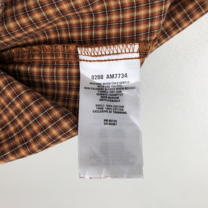 Columbia long-sleeved button-down check shirt, men's size L cotton orange type Vintage Second Hand