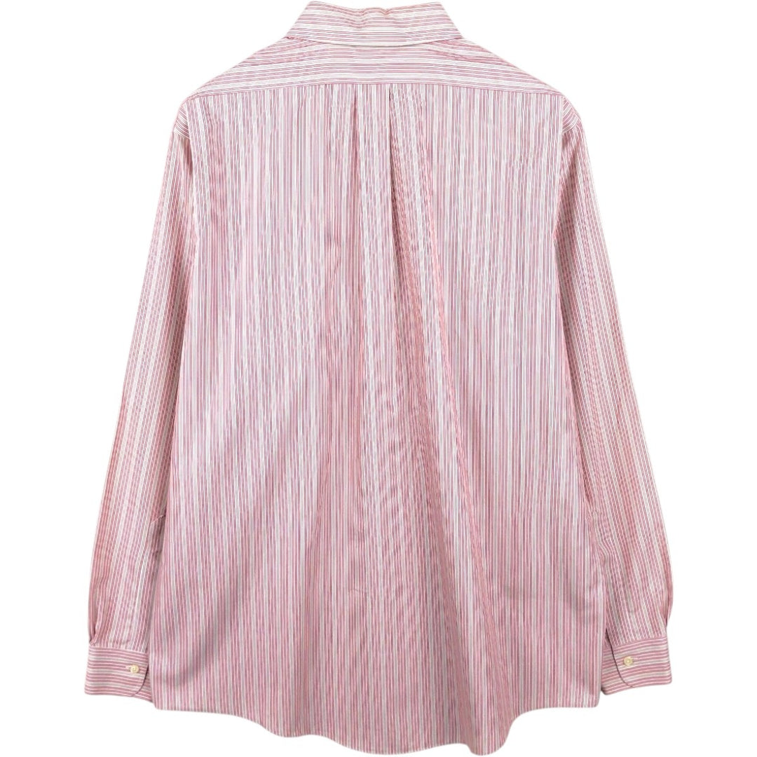Brooks Brothers Est.1818 Traditional Fit Long-Sleeve Cotton Stripe Shirt, Men's Size L (approx.) cotton white type Vintage Second Hand