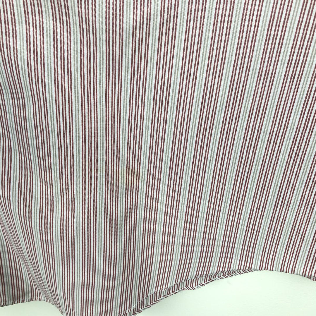 Brooks Brothers Est.1818 Traditional Fit Long-Sleeve Cotton Stripe Shirt, Men's Size L (approx.) cotton white type Vintage Second Hand