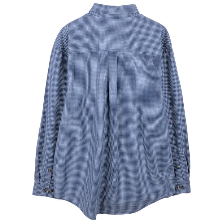 Timberland long-sleeved button-down check shirt, men's size L (approx.) cotton blue type Vintage Second Hand