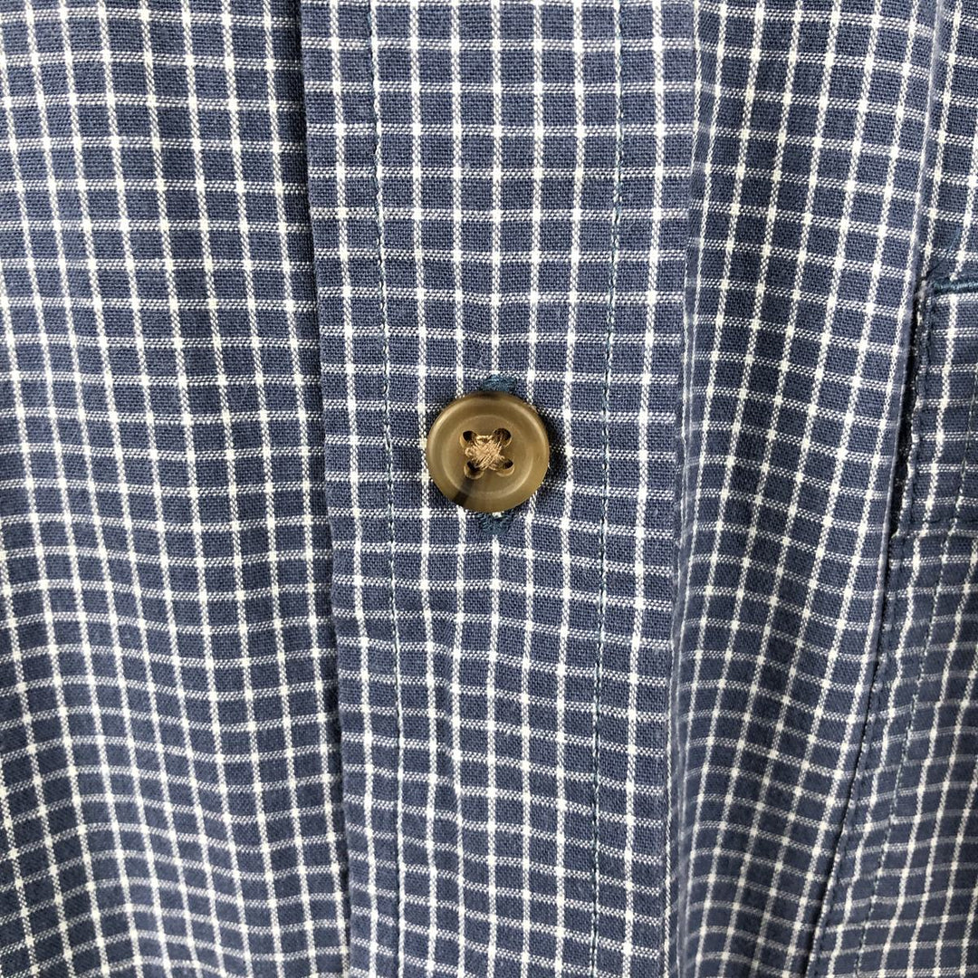 Timberland long-sleeved button-down check shirt, men's size L (approx.) cotton blue type Vintage Second Hand