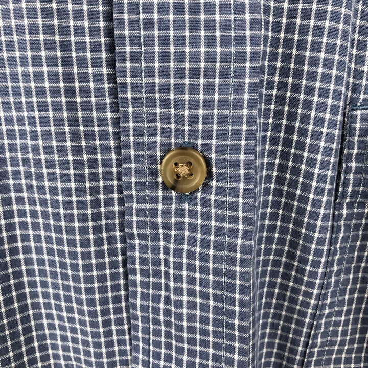 Timberland long-sleeved button-down check shirt, men's size L (approx.) cotton blue type Vintage Second Hand