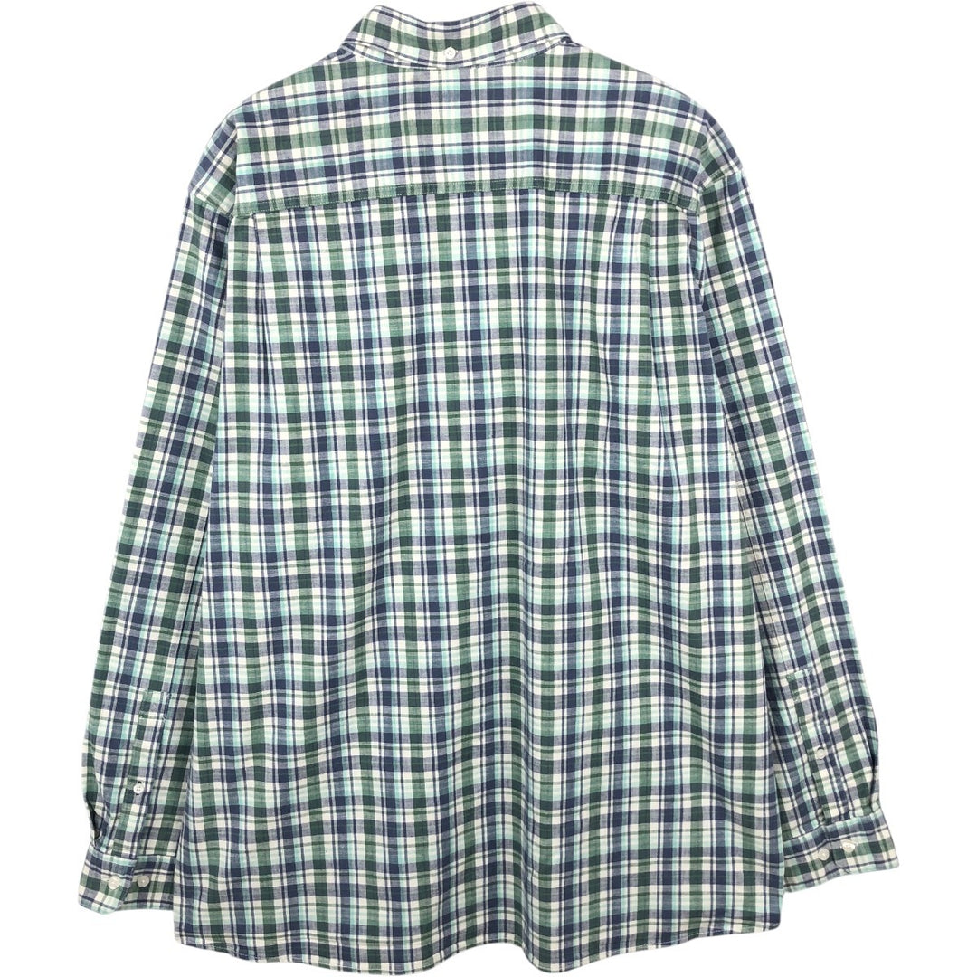 90s-00'S LLBean Long Sleeve Button-Down Check Shirt, Men's Size XL, Vintage cotton ivory Vintage Second Hand