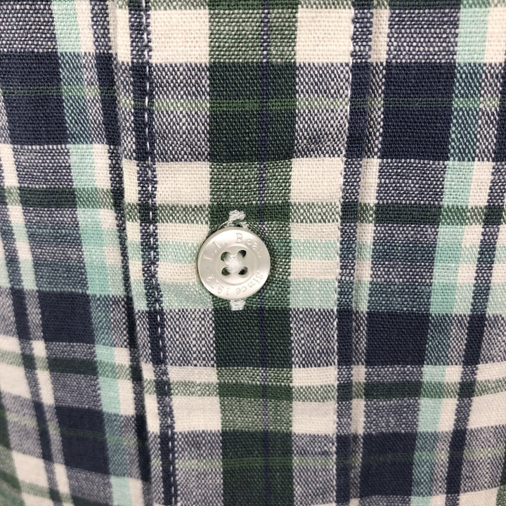 90s-00'S LLBean Long Sleeve Button-Down Check Shirt, Men's Size XL, Vintage cotton ivory Vintage Second Hand