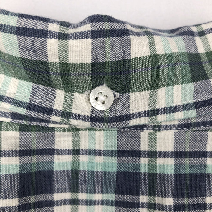 90s-00'S LLBean Long Sleeve Button-Down Check Shirt, Men's Size XL, Vintage cotton ivory Vintage Second Hand