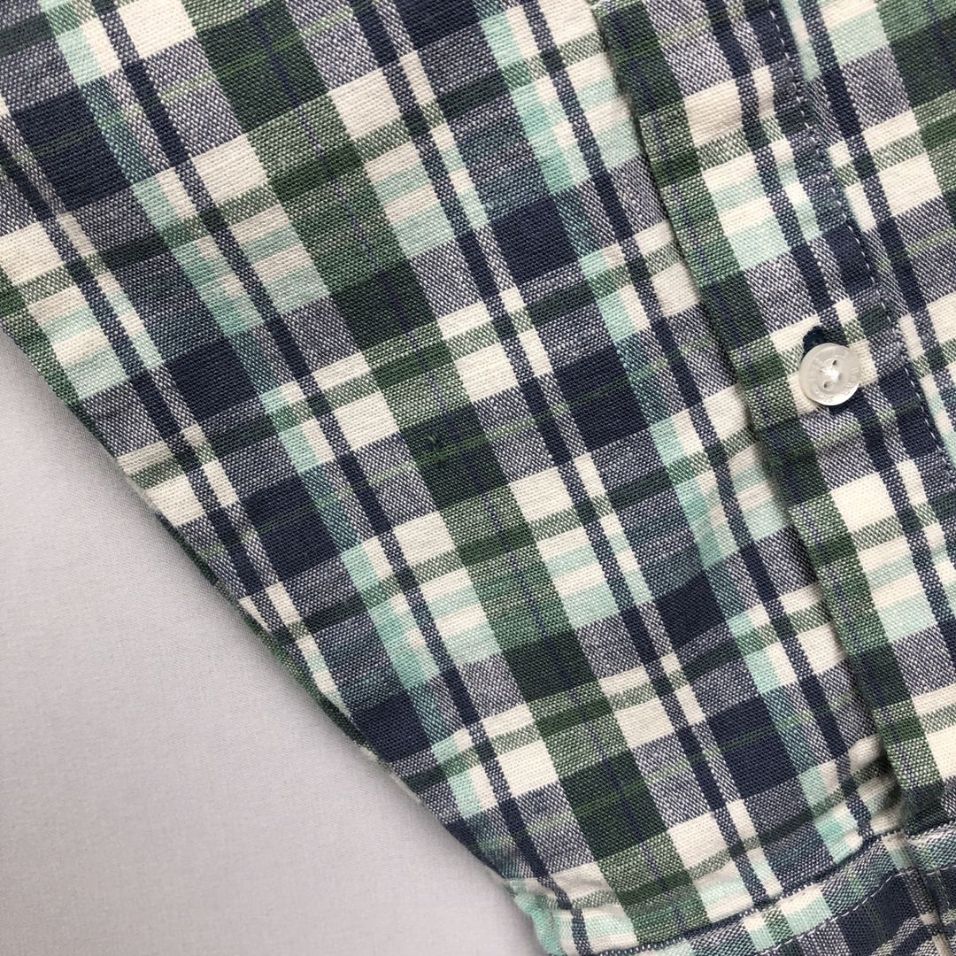 90s-00'S LLBean Long Sleeve Button-Down Check Shirt, Men's Size XL, Vintage cotton ivory Vintage Second Hand