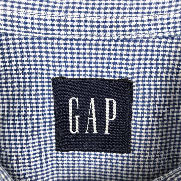 GAP Old Gap Gingham Check Long Sleeve Button-Down Check Shirt Men's Size L (Equivalent) Vintage cotton blue type Vintage Second Hand