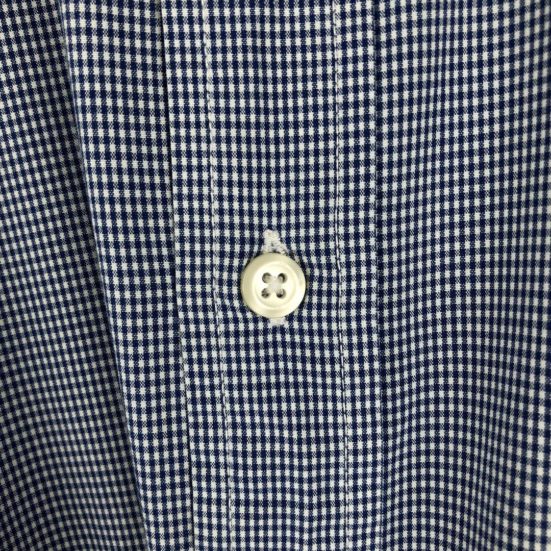 GAP Old Gap Gingham Check Long Sleeve Button-Down Check Shirt Men's Size L (Equivalent) Vintage cotton blue type Vintage Second Hand