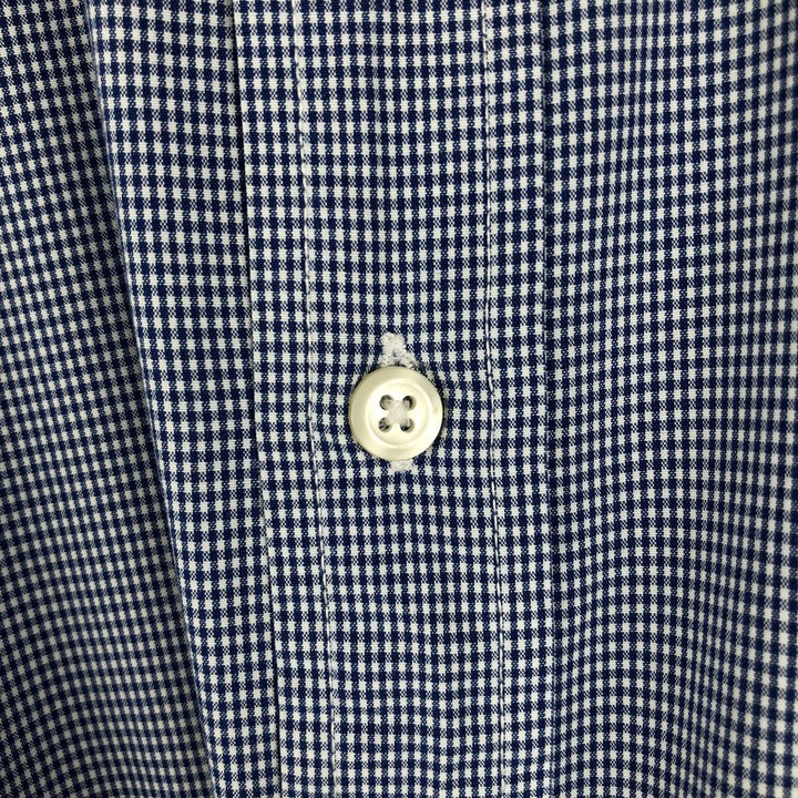 GAP Old Gap Gingham Check Long Sleeve Button-Down Check Shirt Men's Size L (Equivalent) Vintage cotton blue type Vintage Second Hand
