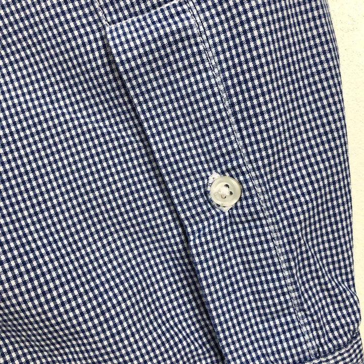 GAP Old Gap Gingham Check Long Sleeve Button-Down Check Shirt Men's Size L (Equivalent) Vintage cotton blue type Vintage Second Hand