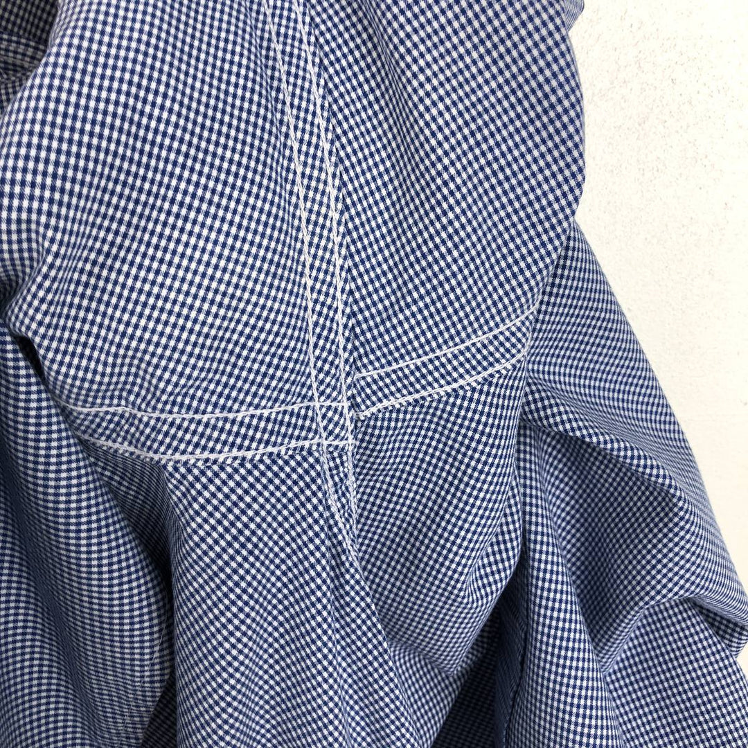 GAP Old Gap Gingham Check Long Sleeve Button-Down Check Shirt Men's Size L (Equivalent) Vintage cotton blue type Vintage Second Hand