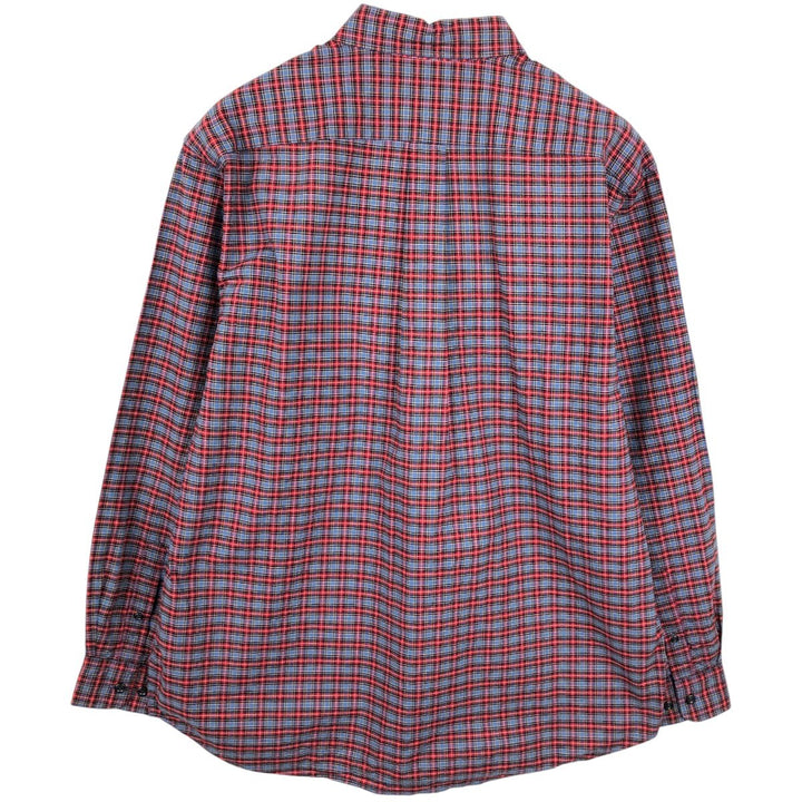 Eddie Bauer Long Sleeve Button-Down Check Shirt, Men's Size L cotton red type Vintage Second Hand