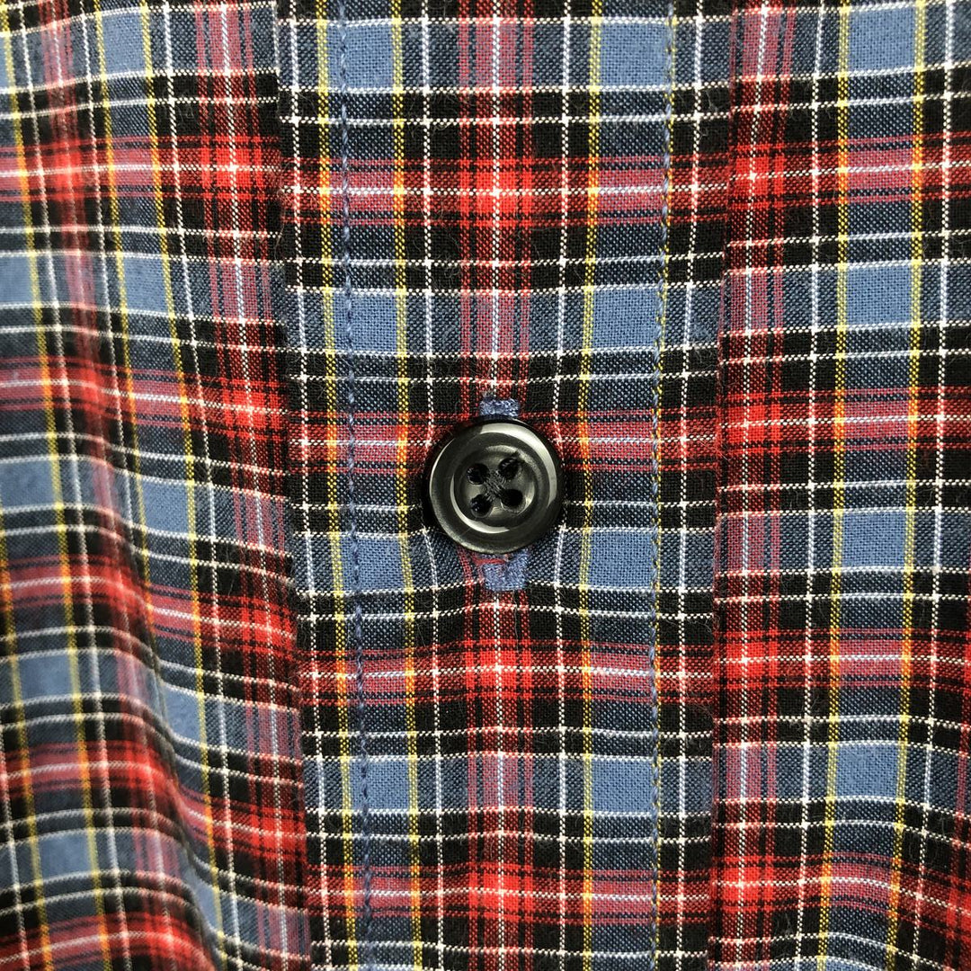 Eddie Bauer Long Sleeve Button-Down Check Shirt, Men's Size L cotton red type Vintage Second Hand