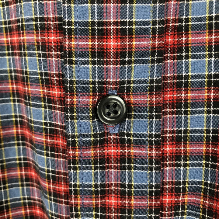 Eddie Bauer Long Sleeve Button-Down Check Shirt, Men's Size L cotton red type Vintage Second Hand