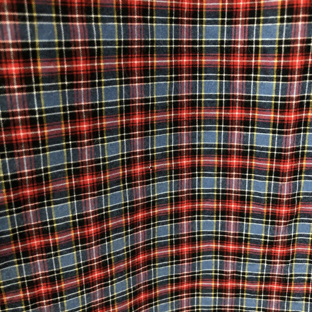 Eddie Bauer Long Sleeve Button-Down Check Shirt, Men's Size L cotton red type Vintage Second Hand