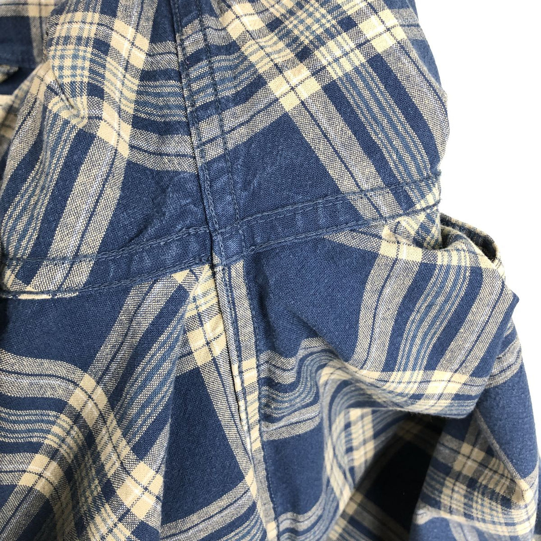 90s-00'S L.L.Bean Traditional Fit Long-Sleeve Cotton Check Shirt, Men's Size M (approx.), Vintage cotton blue type Vintage Second Hand