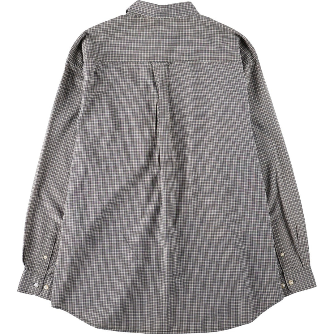Eddie Bauer Long Sleeve Button-Down Check Shirt, Men's Size L cotton Khaki type Vintage Second Hand