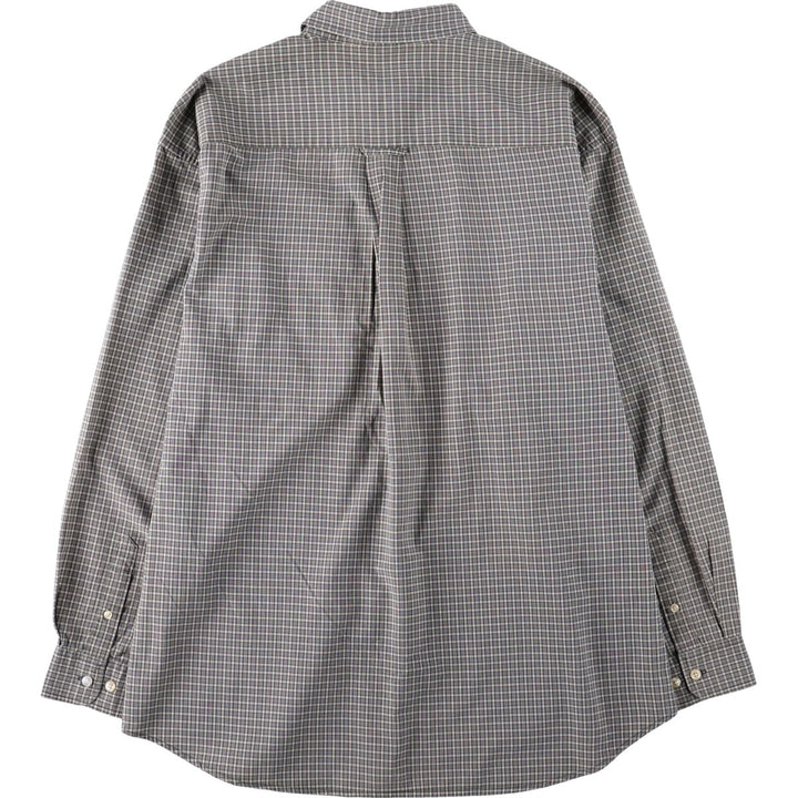 Eddie Bauer Long Sleeve Button-Down Check Shirt, Men's Size L cotton Khaki type Vintage Second Hand