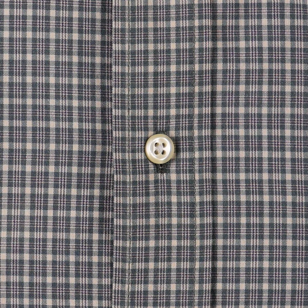 Eddie Bauer Long Sleeve Button-Down Check Shirt, Men's Size L cotton Khaki type Vintage Second Hand