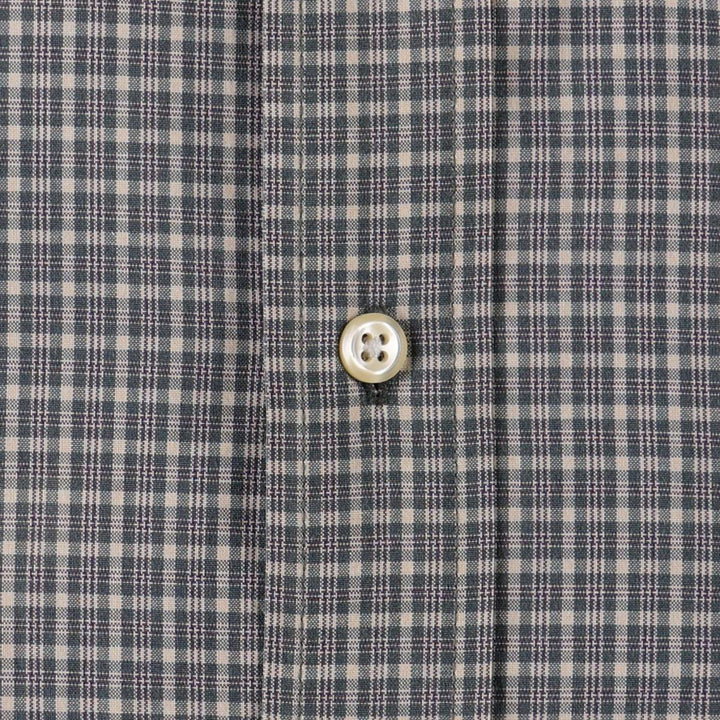 Eddie Bauer Long Sleeve Button-Down Check Shirt, Men's Size L cotton Khaki type Vintage Second Hand