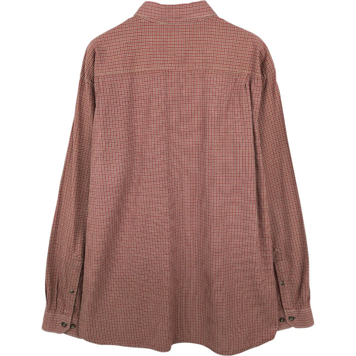 2000'S Columbia long-sleeved button-down check shirt, men's size L cotton red type Vintage Second Hand