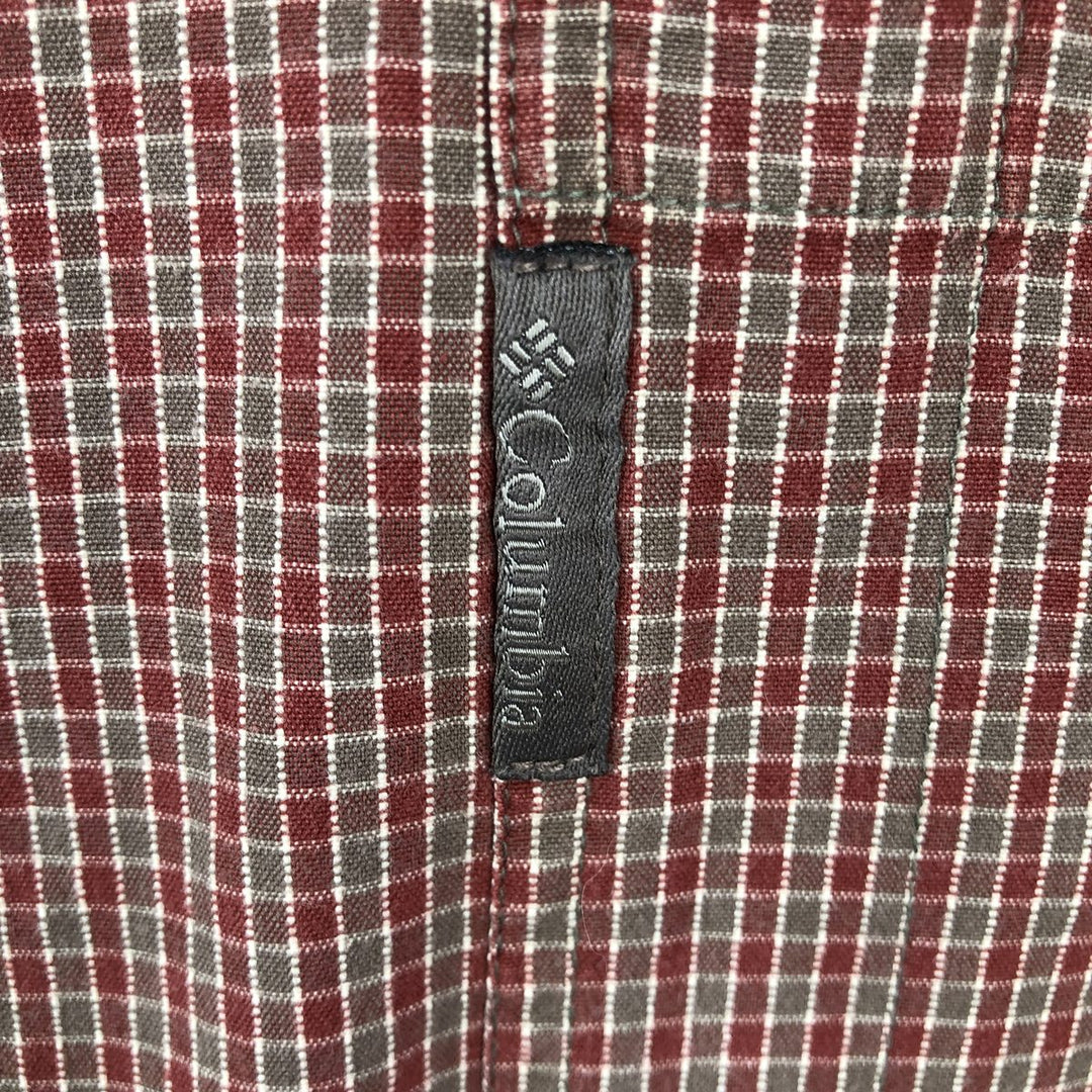 2000'S Columbia long-sleeved button-down check shirt, men's size L cotton red type Vintage Second Hand