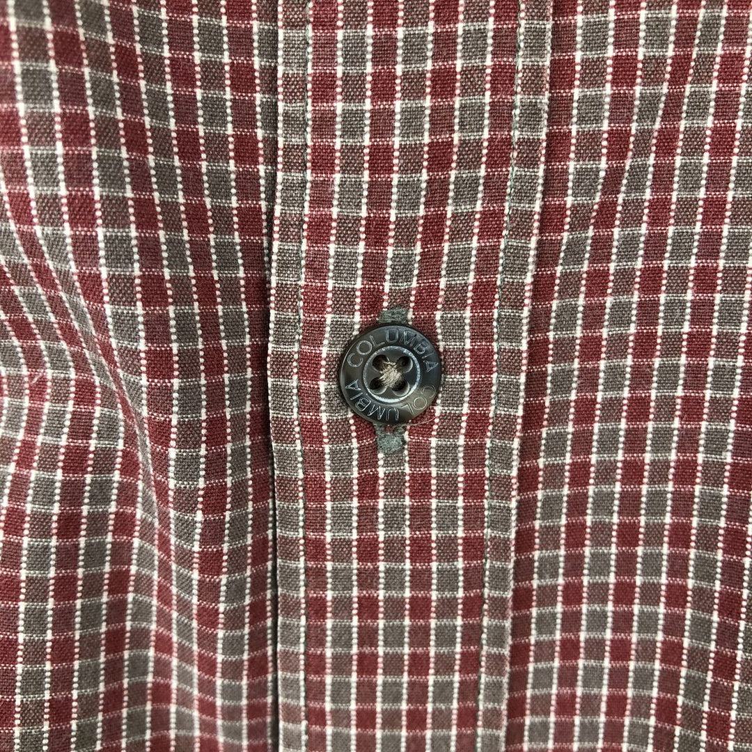 2000'S Columbia long-sleeved button-down check shirt, men's size L cotton red type Vintage Second Hand