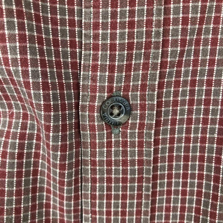 2000'S Columbia long-sleeved button-down check shirt, men's size L cotton red type Vintage Second Hand