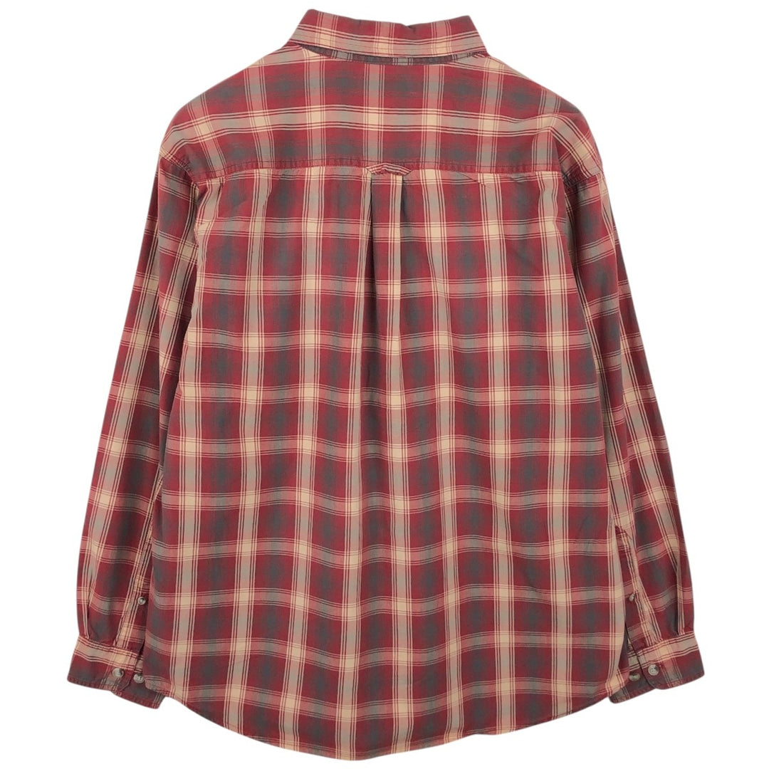 Columbia long-sleeved button-down check shirt, men's size L unclear red type Vintage Second Hand
