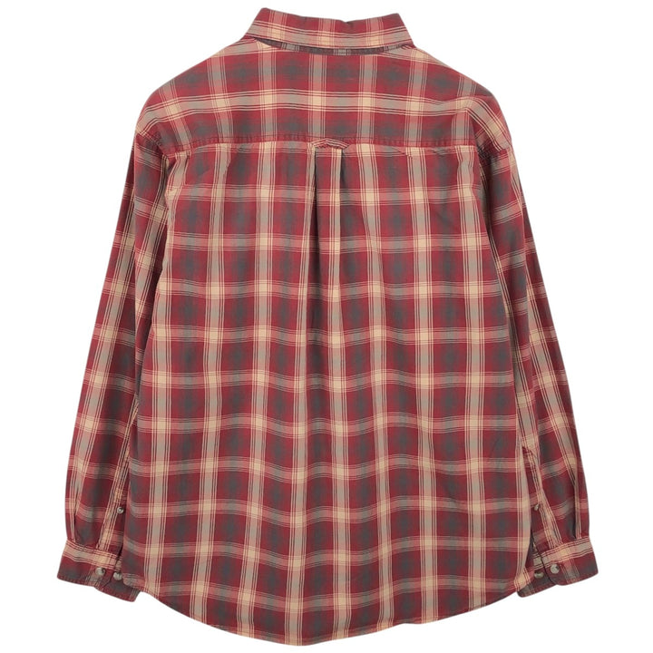 Columbia long-sleeved button-down check shirt, men's size L unclear red type Vintage Second Hand