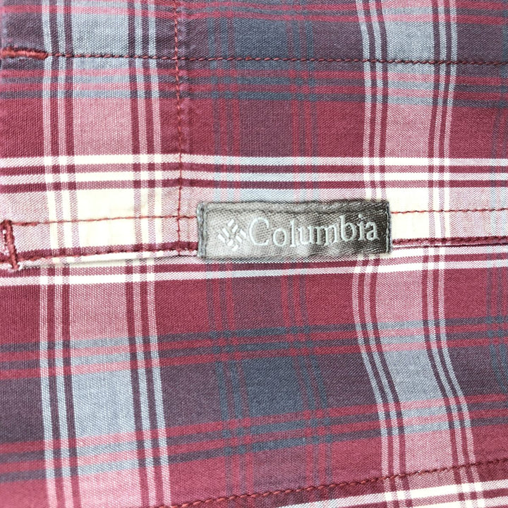 Columbia long-sleeved button-down check shirt, men's size L unclear red type Vintage Second Hand