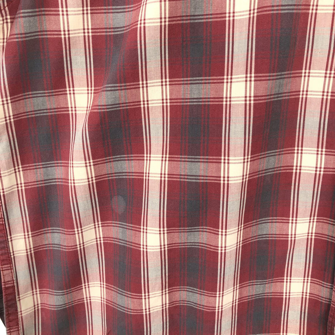 Columbia long-sleeved button-down check shirt, men's size L unclear red type Vintage Second Hand