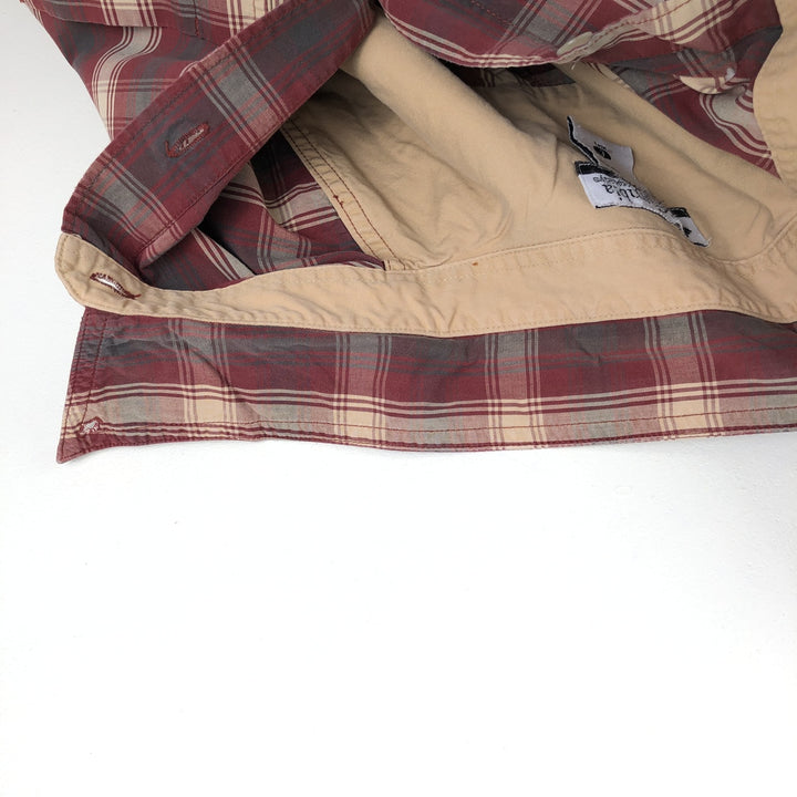 Columbia long-sleeved button-down check shirt, men's size L unclear red type Vintage Second Hand