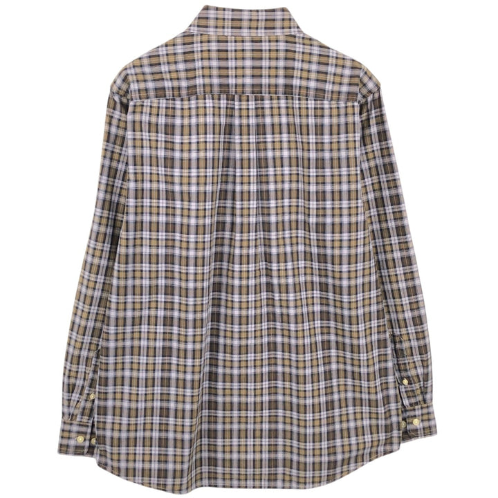 GAP Old Gap Long-Sleeve Cotton Check Shirt, Men's Size M (Equivalent), Vintage cotton brown type Vintage Second Hand