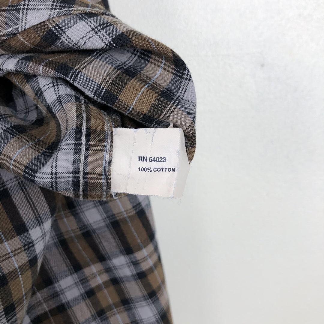 GAP Old Gap Long-Sleeve Cotton Check Shirt, Men's Size M (Equivalent), Vintage cotton brown type Vintage Second Hand