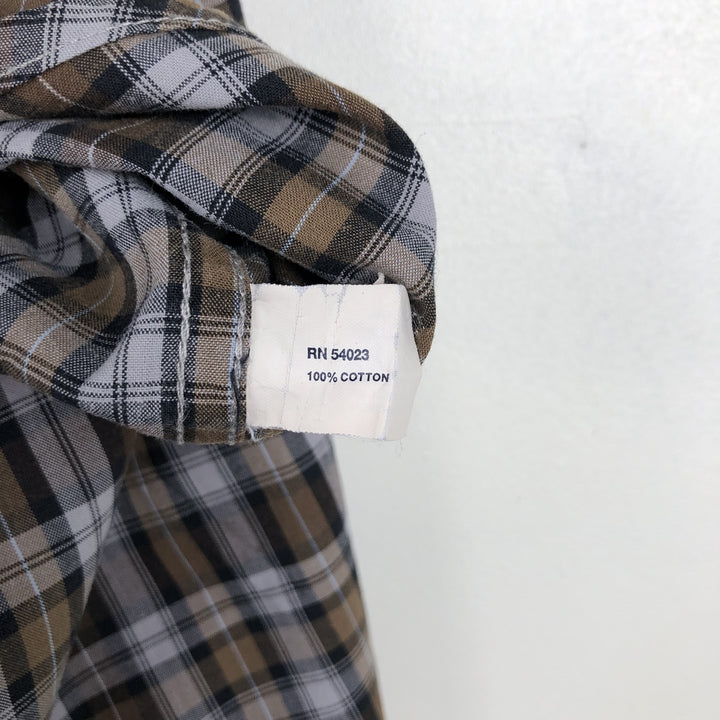 GAP Old Gap Long-Sleeve Cotton Check Shirt, Men's Size M (Equivalent), Vintage cotton brown type Vintage Second Hand